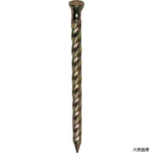 【特長】 ●胴部をスクリュー加工しているため、抜けにくく、錆びないようにメッキを施しています。 ●頭部にポンチ穴としてカップ形状を施しています。 ●購入しやすい少量パックです。 【用途】 ●強大な保持力を要求される用途に。 ●フロアー材の留めつけに。 【仕様】 ●寸法(mm)d：2.4 ●全長(mm)：45 ●頭部径(mm)：4 ●表面処理：クロメートメッキ ●番手(#)：13 ●胴部形状：スクリュー ●色：ゴールド ●適合木釘：フロアー材 ●パック入数(本)：18 【材質／仕上】 ●スチール ●表面処理：クロメート 【入数】 ●1Pk/18本 他のサイズはこちら 在庫のない商品は検索に表示されない場合がございます　