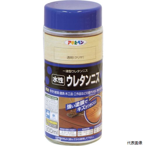 噴槍 - アサヒペン 447579 水性ウレタンニス 300ML 透明(クリヤ)