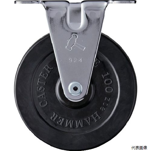 ハンマーキャスター 420ER-R100 ハンマー 固定式ゴム車輪 100mm