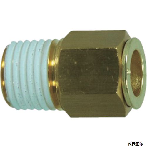 千代田通商 12-02M-V チヨダ 冷却水配管用タッチコネクターフジVタイプメイルコネクター(金属) 12mm・R1／4