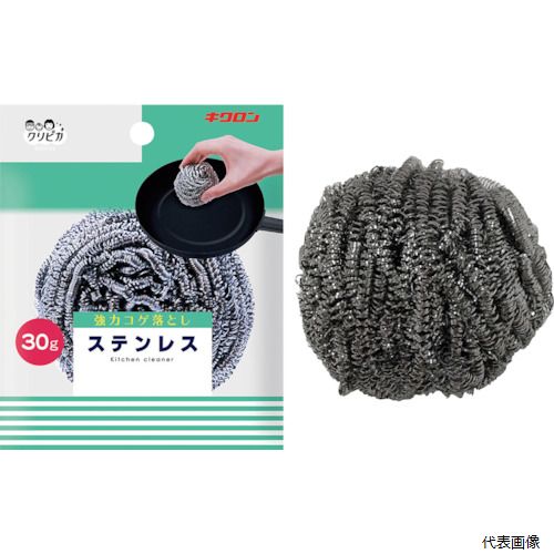 【特長】 ●汚れ落ちのよいステンレスたわしです。 ●30gの標準サイズです。 【用途】 ●調理器具のこげ付き等の汚れ落とし、研磨作業に。 【仕様】 ●色：シルバー ●縦(mm)：70 ●横(mm)：70 ●厚さ(mm)：50 ●ステンレスたわし 【材質／仕上】 ●本体：ステンレス 【注意】 ●手を傷つける場合がありますのでご注意下さい。 ●ご使用後はよく洗い、水を切って下さい。 ●金属片が調理器具等に残る場合がありますので、よく洗い流して下さい。 ●火のそばや高温なる場所には置かないで下さい。 【入数】 ●1個 他のサイズはこちら 在庫のない商品は検索に表示されない場合がございます