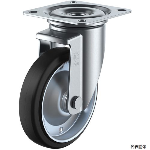 ユーエイ PMS-150WB-E46 プレート式 自在 キャスター ゴム 車輪径150mm PMタイプ P...