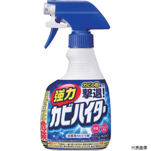 【特長】 ●密着成分配合で厨房の壁面、浴室の壁、ゴムパッキン、シャワーホースなどの落としにくかった垂直面のカビも泡が密着しとどまって効くことでしっかり退治します。 ●浴室用カビとり剤（塩素系）です。 ●壁、棚の下側のゴムパッキンやシャワーホースなど、いままで落としにくかった場所のカビもしっかり落とします。 ●粘度2倍※の泡が密着して効き続けます。※一般的なカビ取り剤に比べ。 【用途】 ●壁、棚の下側のゴムパッキンやシャワーホースなど、いままで落としにくかった場所のカビもしっかり落とします。 ●粘度2倍※の泡が密着して効き続けます。※一般的なカビとり剤に比べ。 ●食品工場や厨房、浴室のカビ汚れ。 ●容量(ml)：400 ●浴室用カビとり剤（塩素系） 【材質／仕上】 ●主成分：次亜塩素酸塩、水酸化ナトリウム（0.5%）、界面活性剤（アルキルアミンオキシド）、安定化剤 【注意】 ●約10cm離してカビ汚れにスプレーする。（目より上には絶対スプレーしない。天井等目より上に使う時は、液を雑巾等につけて塗りつける）約5分置いた後、充分に水洗いする。 ●酸性タイプの製品と一緒に使う（まぜる）と有害な塩素ガスが出て危険。 ●体調がすぐれない方や、心臓病・呼吸器疾患等の方は使わないでください。 ●窓や戸を開ける、換気扇を回す等必ず換気する。入浴中には絶対に使用しない。 ●炊事用手袋、マスク、目の保護に眼鏡等を着用する。 【入数】 ●1本 他のサイズはこちら 在庫のない商品は検索に表示されない場合がございます