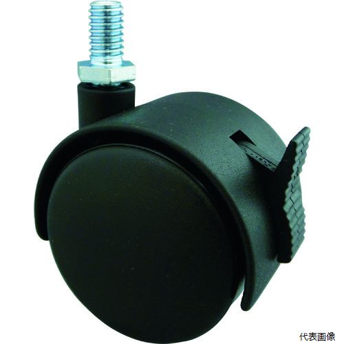【スタンプラリー】トラスコTDGS-40-U3/8TRUSCOねじ込み双輪キャスターナイロン車輪自在ST付Φ40UNC3／8