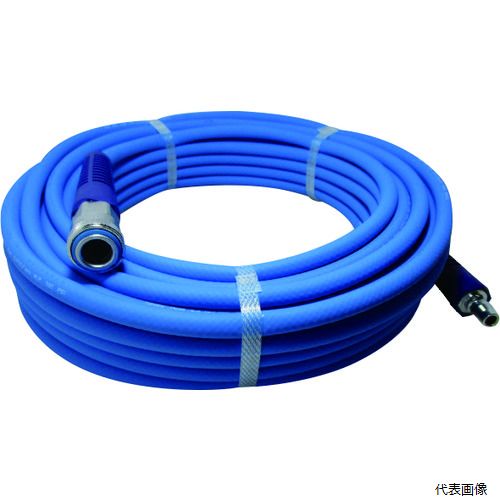 【特長】 ●-40℃まで耐寒対応です。 ●PVC製で硬くなりにくく、ひび割れしにくいです。 ●ワンタッチカップリング付です。 ●色：青 ●外径(mm)：12.0 ●内径(mm)：8.0 ●全長(m)：20 ●肉厚(mm)：2.0 ●使用圧力(MPa)：1.5 ●使用温度範囲(℃)：-40〜50 ●使用流体：空気 ●接続接手サイズ：3/8インチ 【材質／仕上】 ●ポリ塩化ビニル（PVC） 【入数】 ●1巻 他のサイズはこちら 在庫のない商品は検索に表示されない場合がございます　