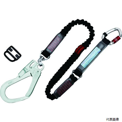 藤井電工 THL-NV93SV-21KS-BK-R23-BP TSUYORON フルハーネス用ランヤード シングルランヤード 伸縮式ノビロン(BK)