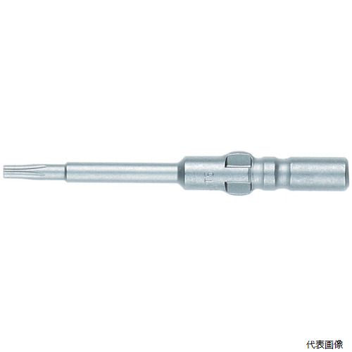 【特長】 ●コンピューター・OA機器・音響機器・VTR・光学機器などの小型・精密分野におけるねじ締めの作業に対応する高精度ビットです。 ●ネジ規格にあった高精度加工の刃先です。 【用途】 ●ハードディスクなどの精密小ネジ締め付けに。 【仕様】 ●刃先：T6 ●全長(mm)：40 ●シャンク径(mm)：4 ●軸径(mm)：4 ●差込口：丸軸 ●適合メーカー：ベッセル、HIOS ●呼称：D73 ●シャンク径：4mm 【入数】 ●1本 他のサイズはこちら 在庫のない商品は検索に表示されない場合がございます　