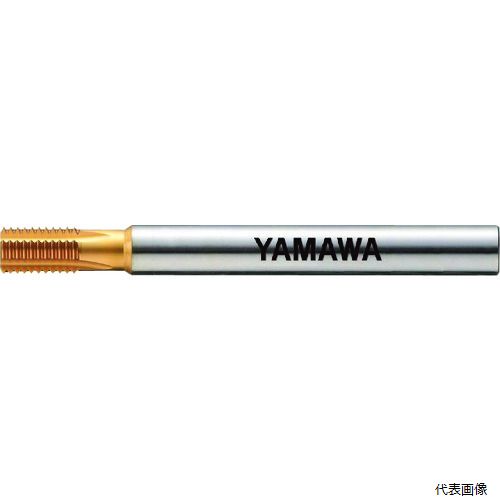 【特長】 ●ヘリカル送り機能を利用したねじ加工工具です。 ●一本でピッチが同じであれば径の異なる、おねじ・めねじ加工が出来ます。 ●右ねじ・左ねじのどちらも加工出来ます。 【用途】 ●おねじ・めねじ加工用。 ●被削材：低炭素鋼、中炭素鋼、高炭素鋼、鋳鉄、強靭鋳鉄、黄銅、アルミ圧延材、アルミ合金鋳物に。 【仕様】 ●呼び寸法：10154X19G ●山数：19 ●刃径(mm)：10 ●刃長(mm)：15 ●全長(mm)：70 ●刃数(枚)：4 ●シャンク径(mm)：10 ●表面処理：TiNコーティング ●最小加工径：3/8 ●加工ねじ：管用平行ねじ(G・PF) 【材質／仕上】 ●高速度工具鋼：コバルトハイス（HSS-Co） 【入数】 ●1本 他のサイズはこちら 在庫のない商品は検索に表示されない場合がございます