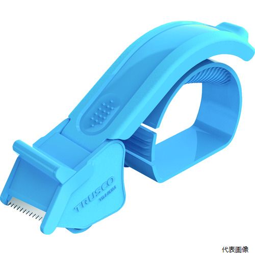 【スタンプラリー】トラスコ TSJ-25M TRUSCO 樹脂製テープカッター スカイブルー色 25ミリ幅