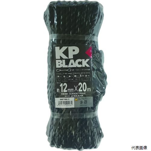 【スタンプラリー】 ユタカメイク TRBK-5 ブラックKPトラックロープ12mm×20m