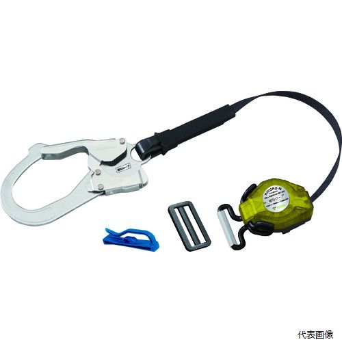 【特長】 ●二丁掛用の追加ロープです。 ●ロック機構付の巻取式ですが移動専用となります。 ●このロープをメインとして作業はできませんのでご注意ください。 【仕様】 ●色：スカイブルー ●幅(mm)：17 ●長さ(mm)：1150 ●フック口開き(mm)：50 ●フック口開き(mm)構造物側：51 ●径(mm)：17 ●フックタイプ：No.56 ●最大使用可能質量(kg)：100 ●フック：No.56フック(メイン：スチール、グリップカバー：アルミ) ●二丁掛用追加ロープ ●移動専用 ●ロック機構付巻取式 ●ロープ長さ：1150mm ●最大使用可能質量：100kg 【入数】 ●1本 他のサイズはこちら 在庫のない商品は検索に表示されない場合がございます　