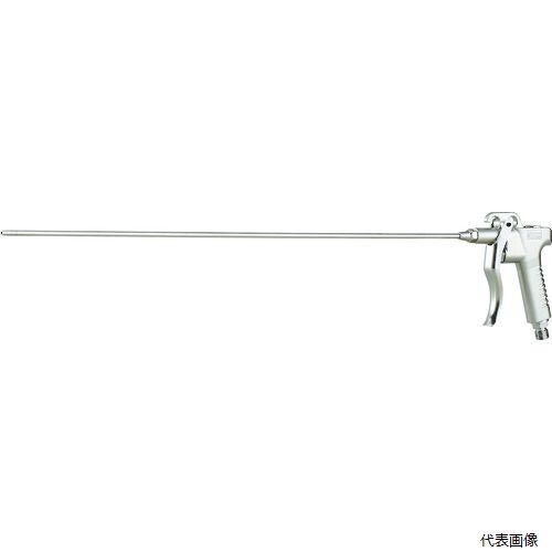 【特長】 ●衝突圧強力タイプです。 【用途】 ●一般生産工場にて。 【仕様】 ●ノズル長(mm)：500 ●ノズル口径(mm)：2 ●ノズル取付口：G1/8 ●エア取付口：G1/4 ●全長(mm)：585・最高使用圧力1Mpa・引金落下防止ピン付・上下両用 【材質／仕上】 ●アルミダイカスト 【入数】 ●1個 他のサイズはこちら 在庫のない商品は検索に表示されない場合がございます　