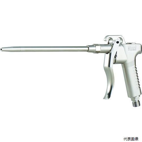 【特長】 ●衝突圧強力タイプです。 【用途】 ●一般生産工場にて。 【仕様】 ●ノズル長(mm)：200 ●ノズル口径(mm)：3 ●ノズル取付口：G1/8 ●エア取付口：G1/4 ●全長(mm)：285・最高使用圧力1Mpa・引金落下防止ピン付・上下両用 【材質／仕上】 ●アルミダイカスト 【入数】 ●1個 他のサイズはこちら 在庫のない商品は検索に表示されない場合がございます　