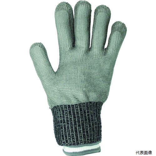 【特長】 ●ステンレス100％で編んだ手袋です。（手首部除く） ●高い耐切創強度を持っています。 ●インナー手袋付きです。 【用途】 ●鉄鋼業や、ガラスの取扱い等の切創リスクの高い現場に。 ●警備業などでの安全対策に。 【仕様】 ●サイズ：L ●全長(cm)：24.5 ●手のひら周り(cm)：21 ●中指長さ(cm)：8.2 ●厚さ(mm)：12 ●EN3882003規格：カットレベル：5（参考値） ●すべり止め：無し ●耐切創レベル：X/F ●ワイヤー手袋：85g ●インナー手袋：20g ●左右兼用 ●シームレス編み手袋 【材質／仕上】 ●ワイヤー手袋：ステンレス繊維、ポリエステル、ゴム ●インナー手袋：ポリエステル、ゴム 【セット内容／付属品】 ●インナー手袋（白色） 【注意】 ●切創強度のある繊維を使用していますが、全く切れないものではありません。 ●使用上の注意をよく読んでご使用ください。 ●1枚入りです。 【入数】 ●1双 他のサイズはこちら 在庫のない商品は検索に表示されない場合がございます　