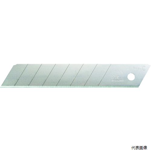 【特長】 ●サビに強いL型カッター用のステンレス製替刃です。 ●しなり易く、折れにくい素材です。 ●水回りの作業にも使用できます。 【用途】 ●水回り作業に最適です。 ●長期間保存しても錆びにくいです。 ●PPバンド、段ボールなど様々な素材・用途に使用可能。 【仕様】 ●全長(mm)：130 ●刃厚(mm)：0.5 ●適合本体：L型カッター全般 ●色：白 ●パック入数(枚)：10 ●適合機種：ムラテックKDS製L型カッター全種 ●10枚入 ●ムラテックKDS製の全てのL型カッターに対応可能 【材質／仕上】 ●ステンレス ●ケース：PP樹脂 【入数】 ●1Pk/10枚 他のサイズはこちら 在庫のない商品は検索に表示されない場合がございます　