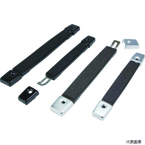 【特長】 ●取手部に板バネを使用しています。 【用途】 ●計測機器・通信機器などに。 【仕様】 ●全長(mm)：156 ●全高(mm)：8 ●径(mm)：20 ●幅(mm)：20 ●ねじ寸法：M4 ●ねじ深さ(mm)：8 ●取付ピッチ(mm)：120 ●色：ブラウングレー ●参考使用荷重(kN)：0.29 ●垂直許容荷重(N/kgf)：294/30 ●D(mm)：20 ●E(mm)：16 ●F(mm)：Φ4.5 ●RoHS2対応 【材質／仕上】 ●エラストマー（TPE) 【入数】 ●1個 他のサイズはこちら 在庫のない商品は検索に表示されない場合がございます