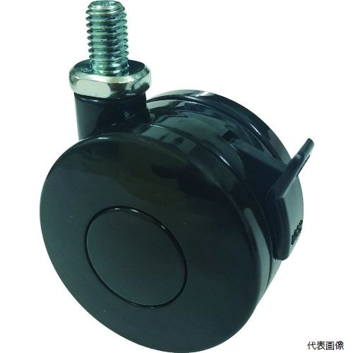 【スタンプラリー】トラスコTDNS60-M8TRUSCOねじ込み双輪キャスターナイロン車輪自在ストッパー付Φ60M8