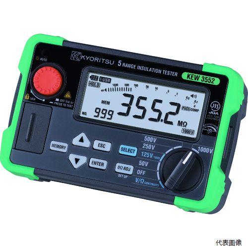 共立電気計器 KEW3552 KYORITSU デジタル絶縁抵抗計(6レンジ)