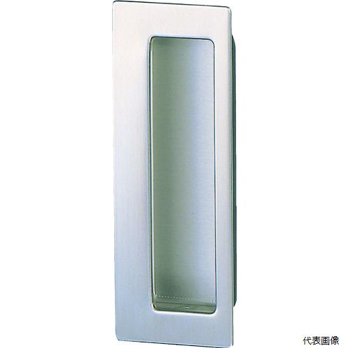 【特長】 ●角型の引手です。建具引戸から収納用の引戸に最適です。 【用途】 ●建具・収納の引戸用引手として。 【仕様】 ●幅(mm)：42 ●奥行(mm)：14 ●高さ(mm)：115 ●色：シルバー ●切欠寸法縦(mm)：92.6 ●切欠寸法横(mm)：32.6ヘアーライン、底板B2アルマイト 【材質／仕上】 ●ステンレス 【セット内容／付属品】 ●真鍮ヌカ釘M1．8×16　2本 【入数】 ●1個 他のサイズはこちら 在庫のない商品は検索に表示されない場合がございます　
