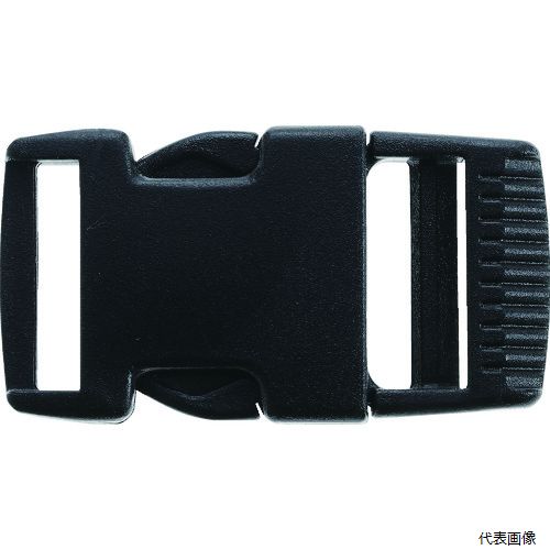 【特長】 ●平ベルト用の樹脂製金具です。 ●平ベルトの固定・長さ調整・連結が可能です。 【用途】 ●鞄やリュックなどのベルトの結束に便利です。 ●色：黒 ●横(mm)：71.7 ●縦(mm)：46.3 ●適合ベルト幅(mm)：38 【材質／仕上】 ●ポリアセタール（POM） 【注意】 ●ご使用にあたっては別途対応するベルト、縫製が必要です。 【入数】 ●1袋/10個 他のサイズはこちら 在庫のない商品は検索に表示されない場合がございます　