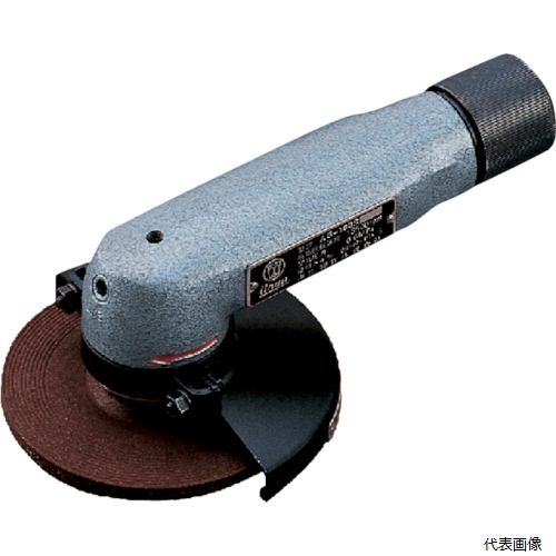 【特長】 ●平面研削、面取り作業用ツールです。 【用途】 ●金属の研削、バリ取り、面取りの作業に。 【仕様】 ●適合砥石寸法外径×厚さ×内径(mm)：100×4〜6×15 ●無負荷回転数(min［［の−1乗］］)：13300 ●空気消費量(［［M3］］/min)：0.50 ●ホース取付口：Rc1/4 ●排気：側方 ●全長(mm)：175 ●バルブ始動：押し式 ●使用空気圧力：0.6MPa ●先端工具：砥石 【注意】 ●砥石は別売です。 【入数】 ●1台 他のサイズはこちら 在庫のない商品は検索に表示されない場合がございます