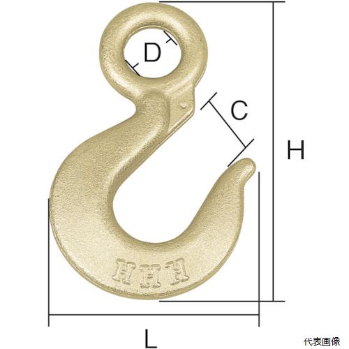 【特長】 ●メッキ加工をしています。 【仕様】 ●基本使用荷重(t)：1.0 ●寸法(mm)C：25 ●寸法(mm)D：23 ●寸法(mm)H：125 ●寸法(mm)L：81 ●ラッチなし ●メッキ品 【用途】 ●土木、建築工事などでの荷物の吊り上げ。 【材質／仕上】 ●スチール 【入数】 ●1個 他のサイズはこちら 在庫のない商品は検索に表示されない場合がございます　