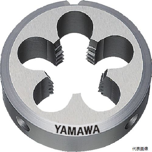 【特長】 ●ダイスの振れ精度を向上させた左ねじ加工用のソリッドダイスです。 【用途】 ●おねじ加工用。 ●被削材：低炭素鋼、中炭素鋼、黄銅、黄銅鋳物、アルミ圧延材、アルミ合金鋳物に。 【仕様】 ●呼び寸法：M50 ●ピッチ(mm)：2 ●外径(mm)：100 ●厚さ(mm)：30 ●加工ねじ：メートルねじ ●精度：2級 ●切りくず穴数：8 ●食い付山数：2.5P ●表面処理：ノンコーティング ●左ねじ用 【材質／仕上】 ●高速度工具鋼（HSS） 【入数】 ●1個 他のサイズはこちら 在庫のない商品は検索に表示されない場合がございます