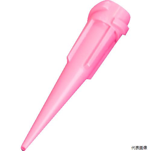 【特長】 ●テーパ形状のため、液剤の流動性が高く、高粘度液剤の吐出に最適です。 ●2条ねじ設計により、シリンジへのねじ込みが確実です。 ●UV材料に対応します。 【用途】 ●シリンジの先端につけるノズル。 【仕様】 ●内径(mm)：0.61 ●色：ピンク ●全長(mm)：31.8 ●内径×全長(mm)：0.61×31.8 ●MUSASHI　2条ネジテーパノズル　ピンク　50本入り 【材質／仕上】 ●ポリエチレン（PE） 【入数】 ●1Pk/50本 他のサイズはこちら 在庫のない商品は検索に表示されない場合がございます　