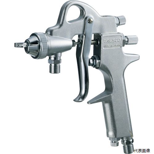 【特長】 ●特に微粒化に注意を払って製作されています。 ●使用範囲も広く、美しく仕上がります。 ●塗料噴出量に重点をおいたガンです。 ●作業性が良く、スピーディーに仕事ができます。 【用途】 ●小物塗装、上塗、アクリルラッカー塗装。 【仕様】 ●ノズル径(mm)：2 ●所要圧縮機(kW)：0.75〜1.5 ●空気使用量(L/min)：170 ●パターン開き(mm)：210 ●霧化段階：汎用 ●エア取付口：G1/4 ●カップ取付口：G1/4 ●塗料供給方式：吸上式 ●吸上式 【材質／仕上】 ●本体：アルミダイカスト ●接液部：ステンレス（SUS303）・真鍮・アルミダイカスト 【入数】 ●1台 他のサイズはこちら 在庫のない商品は検索に表示されない場合がございます　