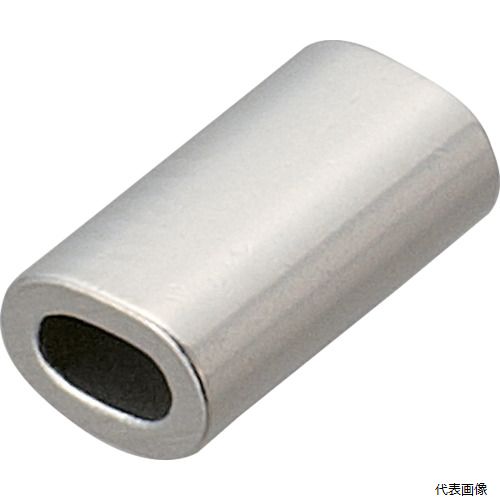 【特長】 ●アルミ製で圧着工具でかしめます。 【用途】 ●台付ワイヤの製作。 【仕様】 ●適合ワイヤ径(mm)：1.0 ●専用圧着工具：THC-250 【材質／仕上】 ●アルミニウム 【注意】 ●提供不可：chemSHERPA、SDS、ミルシート 【入数】 ●1PK/20個 他のサイズはこちら 在庫のない商品は検索に表示されない場合がございます　