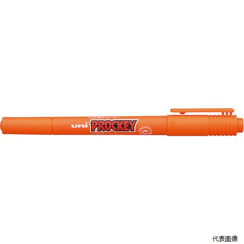三菱鉛筆 PM120T.4 uni プロッキー 極細＋細字丸芯 水性顔料マーカー PM-120T 橙 4