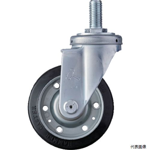 乐天商城 - ハンマーキャスター 420SA-R125 ハンマー ねじ込み式旋回式ゴムキャスター 125mm