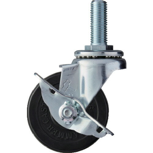 ハンマーキャスター 413SA-R75 ハンマー ねじ込み式 旋回式ゴムキャスター 75mm ストッパー付