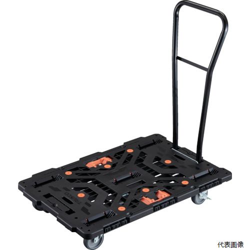 樂天商城 - (代引き不可) トラスコ 4550414024575 TRUSCO 連結式樹脂製平台車 ビートル 900X600 自在5輪 内2輪ストッパー付 脱着式ハンドル付 とめたろう付