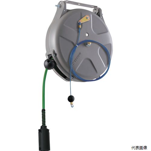 三協リール SHS-210EFA TRIENS 導電エアーホースリール ブレーキ式 内径6.5×外径10mm ホース全長10m グ..