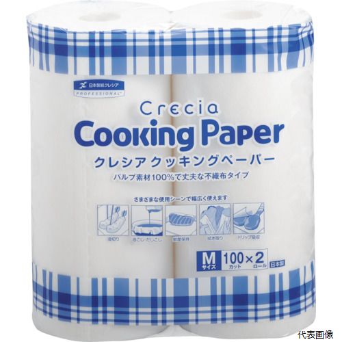 日本製紙クレシア 38731 クレシア クッキングペーパー M 100カット 2ロール (2巻入)