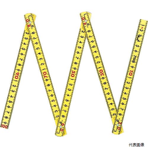 【特長】 ●高い耐久性で、25000回の折り畳み動作でも可変部の摩耗が少なく性能を落としません。 ●電気を通しにくい構造です。 ●90°と180°でカチッと止まります。 ●ナイロン樹脂にグラスファイバーを配合し、高い剛性と優れた真直性を実現しました。 【用途】 ●内装用工事、インテリア施工、建具取り付けなど。 ●全長(mm)：1000 ●幅(mm)：15 ●厚さ(mm)：3.2 ●精度：±1mm ●タイプ：5折 ●目盛：メートル ●1m5折 【材質／仕上】 ●ナイロン樹脂（グラスファイバー入） 【入数】 ●1本 他のサイズはこちら 在庫のない商品は検索に表示されない場合がございます　