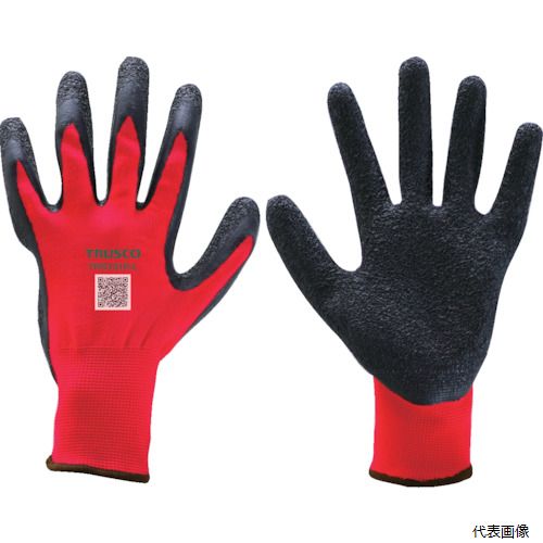 【特長】 ●10双入りのお買い得パックです ●フィット感、グリップ力がそろった天然ゴムコーティング手袋です。 【用途】 ●運送業、倉庫業、土木・建築作業 【仕様】 ●色：レッド ●サイズ：L ●ゲージ数：13 ●全長(cm)：24.0 ●手のひら周り(cm)：20.0 ●中指長さ(cm)：8.5 ●厚さ(mm)：2 ●リストカラー：ブラック ●13ゲージ編 【材質／仕上】 ●手袋部：ポリエステル ●すべり止め部：天然ゴム 【注意】 ●提供不可：SDS 【入数】 ●1袋/10双 他のサイズはこちら 在庫のない商品は検索に表示されない場合がございます　