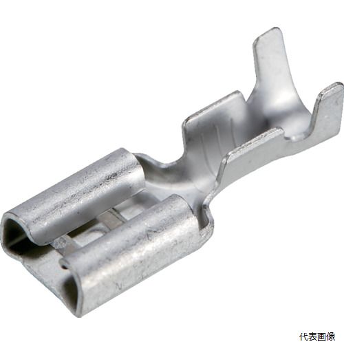 【特長】 ●M型(雄)及びF型(雌)による中間接続または、タブ形状の端子台等に使用されます。 【用途】 ●中間接続端子として。 【仕様】 ●電線抱合範囲より線(［［MM2］］)：0.5〜1.25 ●電線抱合範囲AWG：20-16 ●色：銀 ●全長(mm)：15.3 ●タイプ：F型 ●F形 【材質／仕上】 ●黄銅（電気すずメッキ） 【注意】 ●提供不可：ミルシート 【入数】 ●1PK/40個 他のサイズはこちら 在庫のない商品は検索に表示されない場合がございます　