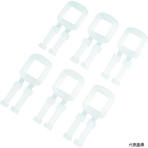 【特長】 ●手軽で扱いやすいストッパーです。 ●ポリプロピレン製のため、ゴミとして燃やした場合でもダイオキシンなどの有害なガスは、発生しません。 【用途】 ●手締め用PPバンドのストッパーとして。 【仕様】 ●色：白 ●適合バンド幅(mm)：15.5 ●手締用ストッパー 【材質／仕上】 ●ポリプロピレン（PP） 【注意】 ●提供不可：ミルシート 【入数】 ●1袋/100個 他のサイズはこちら 在庫のない商品は検索に表示されない場合がございます