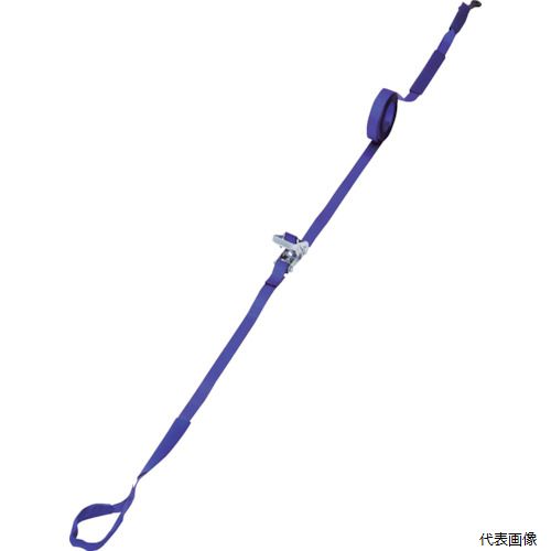 【特長】 ●ラチェット式により簡単な操作で確実な荷締め作業ができるベルトです。 【用途】 ●トラック輸送時の荷崩れ防止。 ●最大使用荷重(t)：0.509 ●ベルト長さ(m)巻取側：4.5 ●ベルト長さ(m)固定側：1.00 ●ベルト寸法(mm)幅×厚さ：35×1.8 ●色：青 ●両端形状：シボリ ●ベルト幅(mm)：35 ●ラチェットバックル式 ●JIS規格品 【材質／仕上】 ●ベルト：ポリエステル 【入数】 ●1台 他のサイズはこちら 在庫のない商品は検索に表示されない場合がございます　