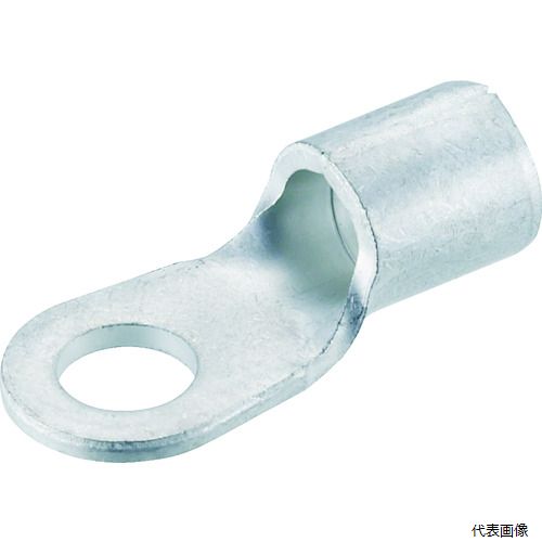 【スタンプラリー】 トラスコ T-R14-6 TRUSCO 裸圧着端子 丸形(6個入) スタッド径Φ6.4 全長27.5mm