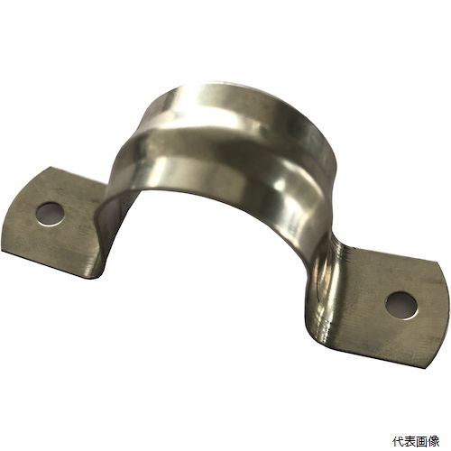 【特長】 ●止め具の汎用品です。 【用途】 ●配管の止め具として。 【仕様】 ●幅(mm)：16 ●厚さ(mm)：0.5 ●高さ(mm)：24 ●呼び径A：22 ●取付穴径(mm)：4 ●長さ(mm)：58.4 ●適合管径(mm)：21 ●有効高さ(mm)：24 【材質／仕上】 ●ステンレス（SUS304） 【注意】 ●提供不可：chemSHERPA 【入数】 ●1袋/10個 他のサイズはこちら 在庫のない商品は検索に表示されない場合がございます　