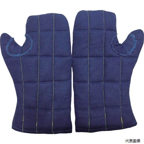 トラスコ CVM-NV TRUSCO キャンバス生地ミトン 中綿入りケブラー糸使用 ネイビー