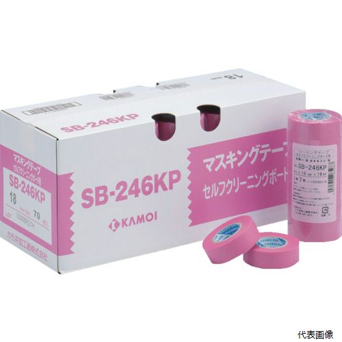 【特長】 ●SB246より粘着力がアップしています。 ●凹凸のあるセルフクリーニングボードに馴染みます。 【用途】 ●シーリング用。 【仕様】 ●色：ピンク ●幅(mm)：12 ●長さ(m)：18 ●厚さ(mm)：0.09 ●テープカット条件：手で切断可能 ●粘着力(N/10mm)：1.83 ●引張強度(N/10mm)：21.46 ●最大テープ外径(mm)：57 【材質／仕上】 ●基材：和紙 ●粘着剤：アクリル系 【入数】 ●1PK/10巻 関連品はこちら 在庫のない商品は検索に表示されない場合がございます