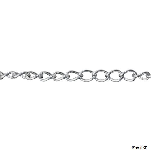 【特長】 ●チェーンのリンクを90°ひねったタイプです。 ●サビに強いステンレス製です。 【用途】 ●パーツとの併用で、転倒防止・連結部品として使用できます。 ●連結部品・軽量物の吊り下げ用 【仕様】 ●全長(m)：1 ●線径d(mm)：2.6 ●内長P(mm)：13.2 ●内幅W(mm)：6.4 ●使用荷重(kN)：0.98 ●チェーン径(mm)：2.6 ●ステンレス304表面処理は電解研磨を施してます。 【材質／仕上】 ●ステンレス(SUS304） ●表面処理：電解研磨 【注意】 ●提供不可：SDS 【入数】 ●1本 他のサイズはこちら 在庫のない商品は検索に表示されない場合がございます　