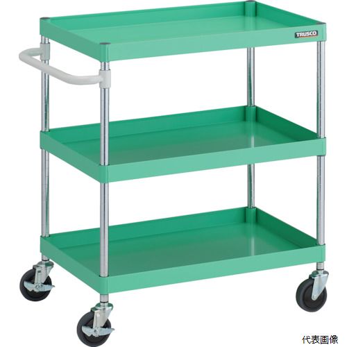 (代引き不可) トラスコ PEW-973A-YG TRUSCO ツールワゴン フェニックスワゴン 抗ウィルスハンドル 省音..