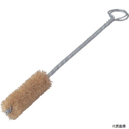 【特長】 ●ブラシ植毛が円筒形であるため、比較的細いパイプの内側でも掃除ができます。 ●4本の針金でねじっているため、柄が曲がりにくく、ハードな作業に向いているねじりブラシです。 【用途】 ●パイプの内側の汚れ洗浄、サビ落とし、バリ取りなど。 【仕様】 ●軸径(mm)：5.0 ●線径(mm)：0.15 ●植毛部(mm)外径：25 ●植毛部(mm)植付：80 ●毛丈(mm)：10.0 ●全長(mm)：280 ●毛材：ゴールドメッキ ●幅(mm)：25 【材質／仕上】 ●シャフト：スチール（鉄針金） 【注意】 ●提供不可：chemSHERPA、SDS、ミルシート 【入数】 ●1本 他のサイズはこちら 在庫のない商品は検索に表示されない場合がございます　