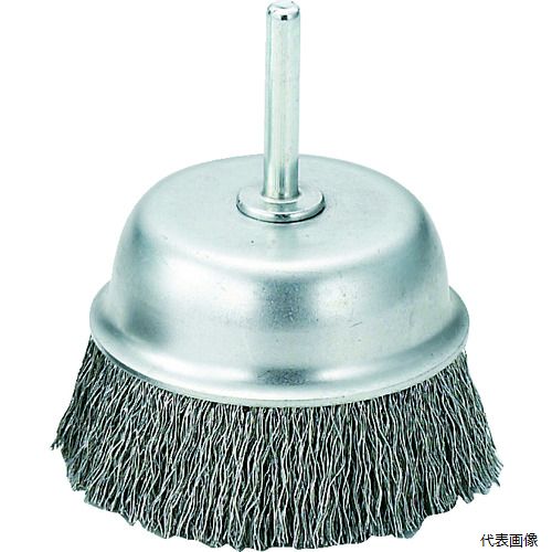 トラスコ TB-6643 TRUSCO 軸付カップブラシ φ75X軸6 ステンレス線 線径0.3