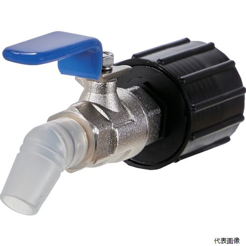 【特長】 ●簡単にねじ込みができ、脱着可能です。 ●油こぼれがなく給油が簡易にできます。 ●繰り返し利用可能です。 ●蛇口部は可動式で油ダレがありません。 ●一斗缶18L、ペール缶18Lと20L用オイルコックです。 【用途】 ●オイル分け作業に。 ●一斗缶、ペール缶から直接給油 ●適合缶：ペール缶、一斗缶 ●レバー色：青 ●パッキン：NBR ●取付口径(mm)：40 ●奥行(mm)：147 ●高さ(mm)：72 ●間口(mm)：54 ●適用口径：40 ●JISZ1607のB型口金に適用 ●対応液体：油類のみ ●食品衛生法適合品ではございません。 【材質／仕上】 ●本体：真鍮 ●パッキン：NBR ●取付部・エルボ：ポリプロピレン（PP） 【注意】 ●JISZ1607のB型のみ対応。 ●缶の口金に取り付ける際はキャップを回しすぎると油漏れの原因となるのでキャップ面がツメの先端にきたら回すのを止めてください。 ●ご使用前はレバーを回転するのが固くなっている場合がありますが缶に取り付け3〜4回レバーを操作すると軟らかくなります。 ●閉める時はバルブを110°以上戻してください。 ●本製品を使用する際は、別売のQC-KANKで缶上部に空気穴を開けてご使用ください。 【入数】 ●1個 他のサイズはこちら 在庫のない商品は検索に表示されない場合がございます　